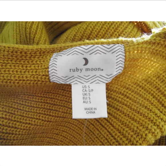 🚫SOLD🚫 Anthro Ruby Moon Ochre Mustard Sweater - Picture 5 of 5